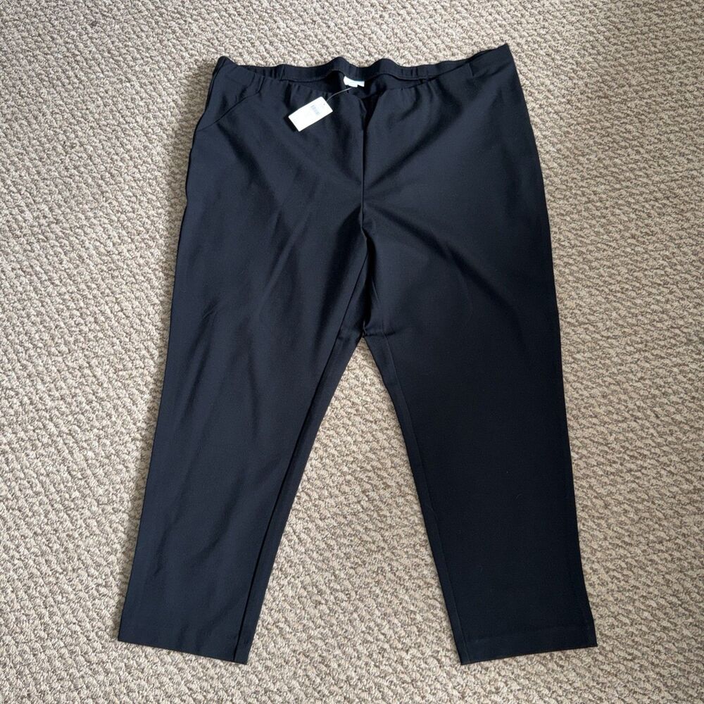 J.Jill  Black Ponte Slim Leg Pull On Pants Ankle Stretch 4X Capsule Academia 90s
